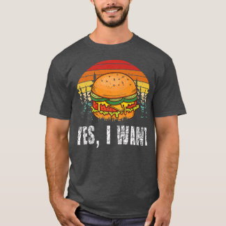 Camiseta SIM, EU QUERO Burger Hamburger Cheeseburger Fast F
