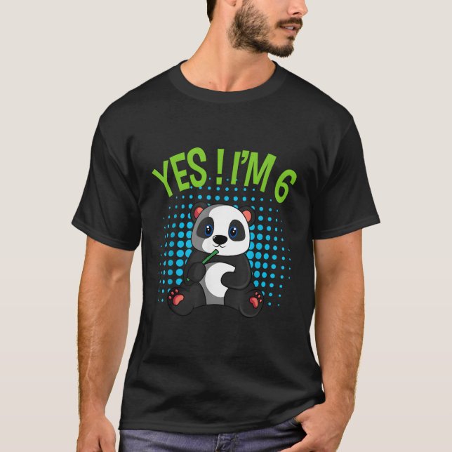 Camiseta Sim, Eu Sou 6 Tema Panda, Comemoração De Py Bday (Frente)