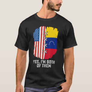 Camiseta Sim, eu sou ambos meio americano metade da Venezue