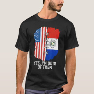 Camiseta Sim, eu sou ambos metade americano metade paraguai