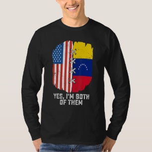 Camiseta Sim, eu sou ambos metade americano metade venezuel