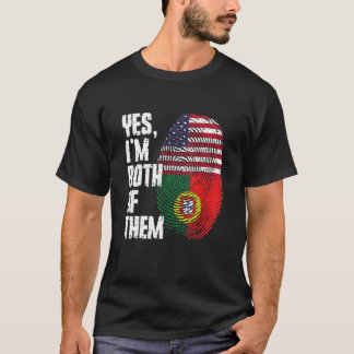Camiseta Sim, eu sou ambos, Portugal, Dedo de Bandeira Amer