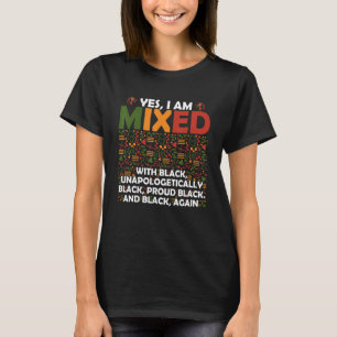 Camiseta Sim, eu sou misturado com orgulho negro americano