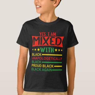 Camiseta Sim, eu sou misturado com preto orgulhoso africano