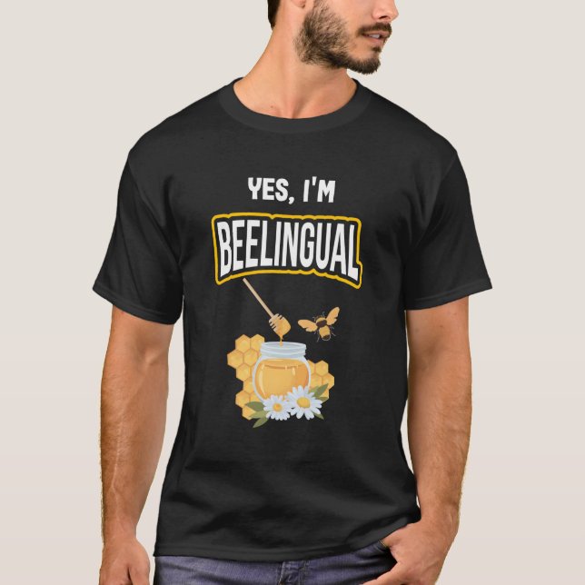Camiseta Sim, Eu Sou O Beekeeper Belingual (Frente)