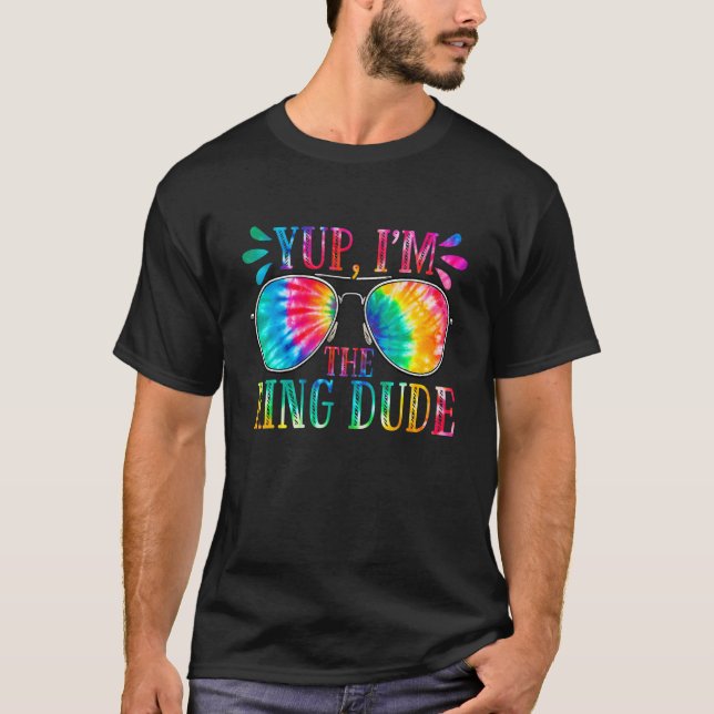 Camiseta Sim, eu sou o Ring Dude Bonito Tie Dye Casamento B (Frente)