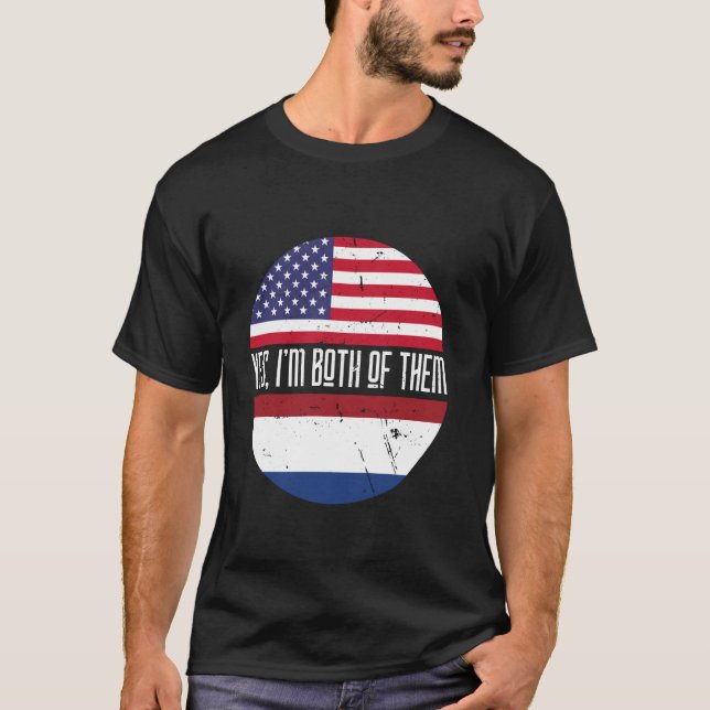 Camiseta Sim, eu sou os dois americanos, holandeses. (Frente)