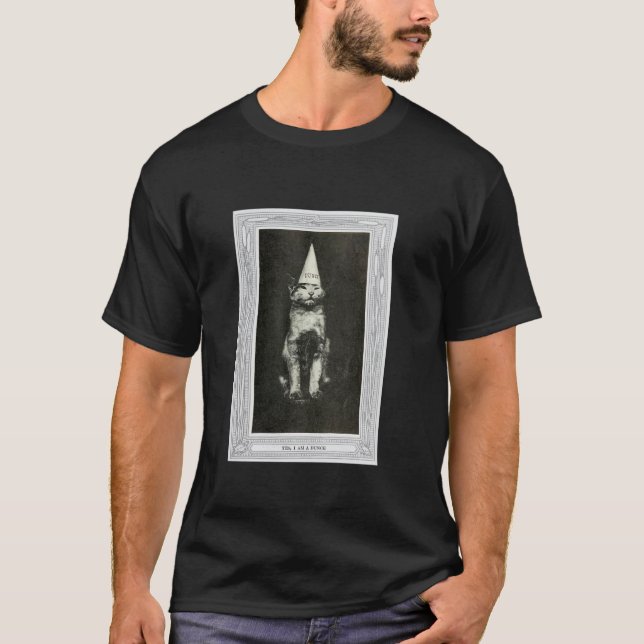 Camiseta Sim, eu sou um burro - Imagem de gato velho (Frente)