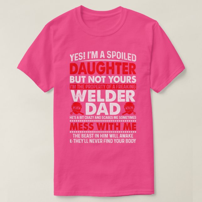 Camiseta Sim, Eu Sou Uma Filha Mimada Do Pai Soldado Orgulh (Frente do Design)