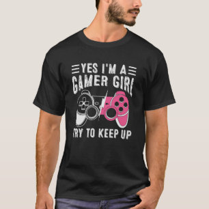 Camiseta Sim, eu sou uma garota de jogador tentando continu