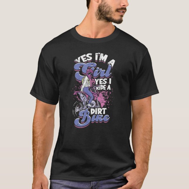 Camiseta Sim, eu sou uma garota Sim eu ando de bicicleta de (Frente)