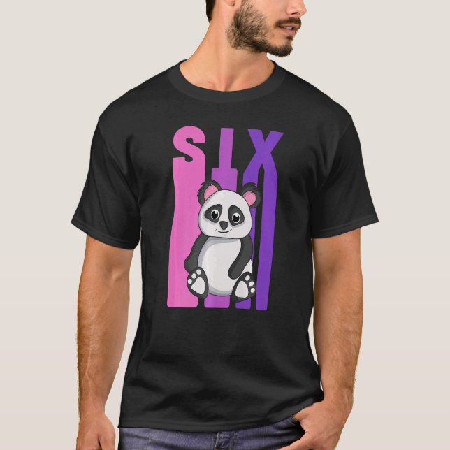 Camiseta Sim, eu tenho 6 anos Panda, eu pensei que era part (Frente)