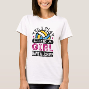 Camiseta Sim, eu toco como uma mulher jogadora de vôlei