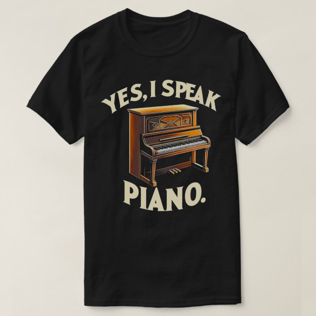 Camiseta Sim Falo Piano Piano Engraçado (Frente do Design)