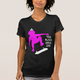 Camiseta SIM GAROTAS PODEM ESQUEBOARD Black Skater Girl