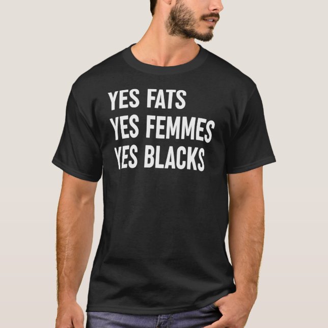 Camiseta Sim Gorduras Sim Femmes Sim Negros (Frente)