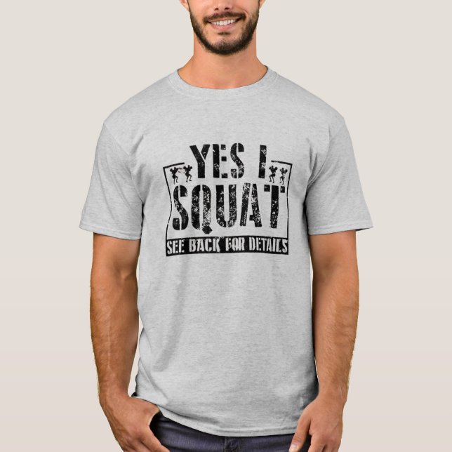 Camiseta Sim I Squat - Engraçado Cota T-Shirt (Frente)