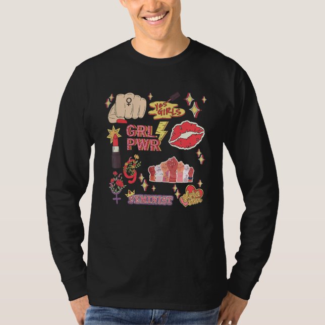 Camiseta Sim Menina  Poder das Mulheres  Dia Internacional  (Frente)