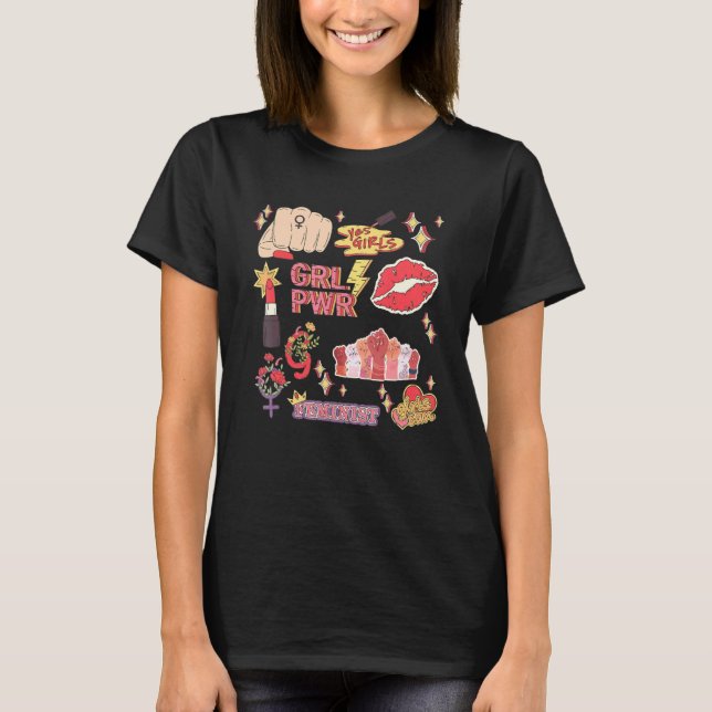 Camiseta Sim Meninas Mulheres Poderosas Feministas Internac (Frente)