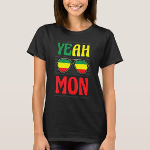 Camiseta Sim Mon Jamaican Por Um Design De Bandeira Naciona