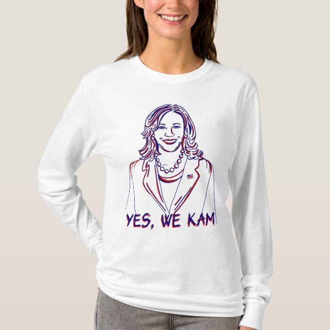 Camiseta Sim, Nós Kam! Eleições 2024 em Kamala Harris (Frente)