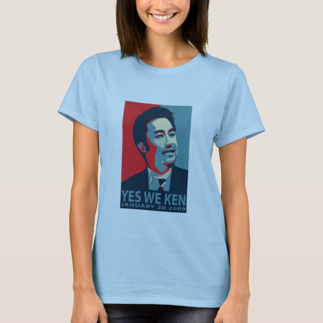 Camiseta Sim nós Ken (Obama) - o bebê T da mulher - (Frente)