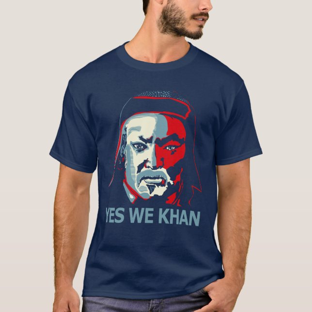 Camiseta Sim nós Khan (escuro) (Frente)