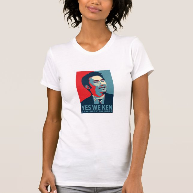 Camiseta Sim nós o Distres da mulher de Ken (Obama)… - (Frente)