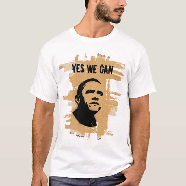 Camiseta SIM NÓS PODEMOS (o estêncil W do cartão de ambos (Frente)