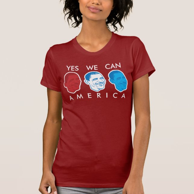 Camiseta "Sim nós podemos t-shirt de América" Obama (Frente)
