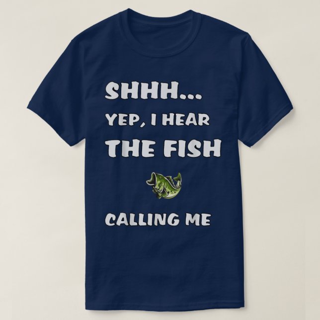 Camiseta Sim, Ouvi O Peixe Chamar-Me De Pesca Engraçada (Frente do Design)