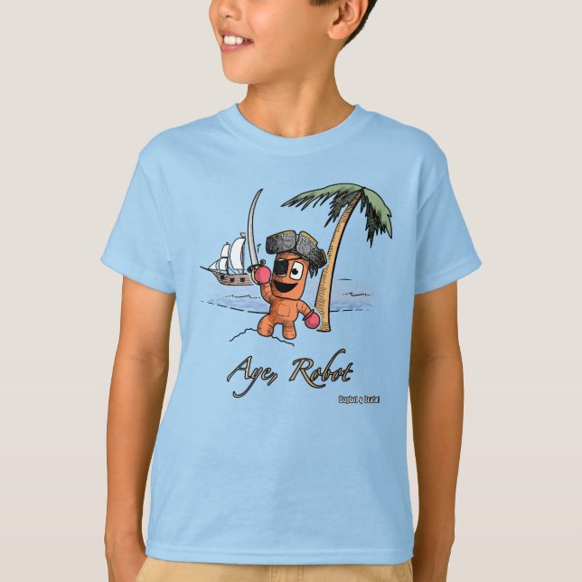 Camiseta Sim, Robô Pirata T-Shirt (Frente)
