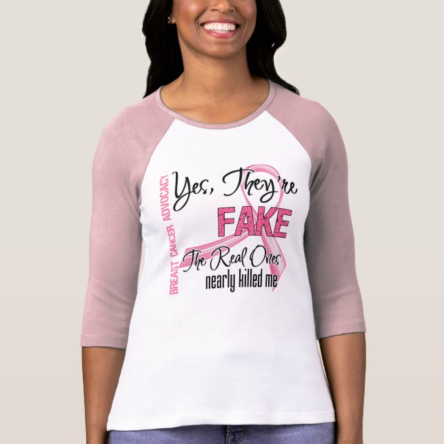 Camiseta Sim, São Falso - Cancer De Mama (Frente)