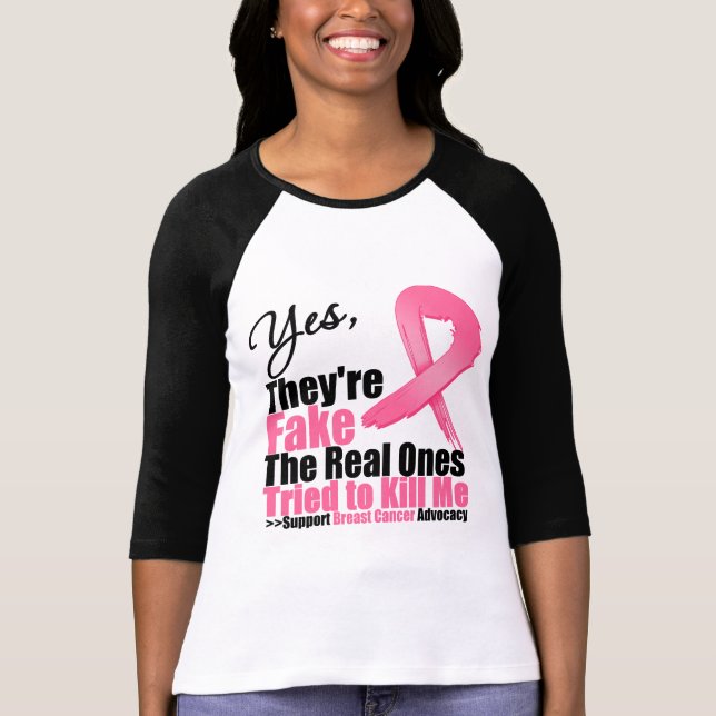 Camiseta Sim, são falsos...Meus verdadeiros tentaram me mat (Frente)