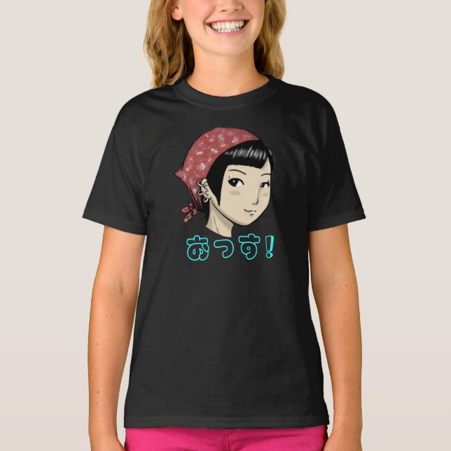 Camiseta Sim senhor! Menina do pirata do Anime (Frente)