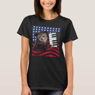 Camiseta Sim, sim. Piano Patriótico Animal USA Homens Mulhe