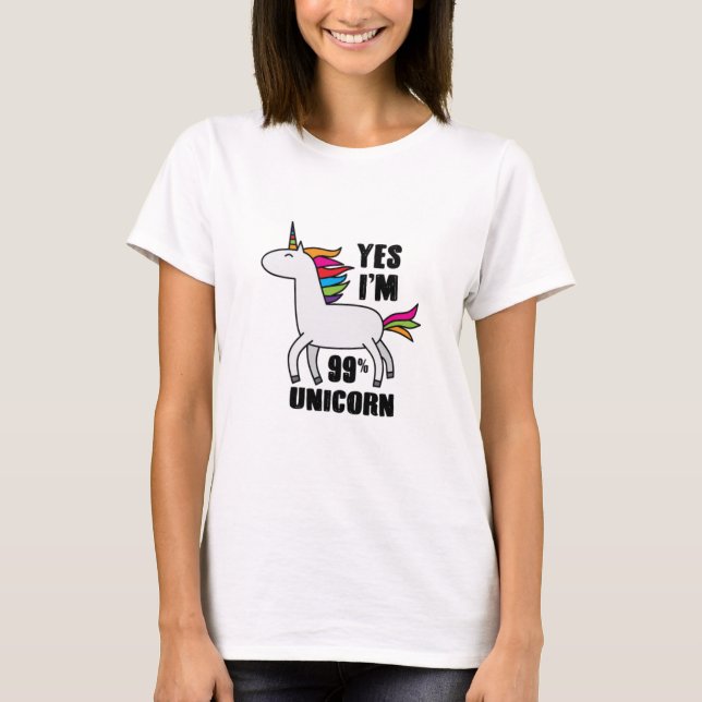 Camiseta Sim, sou 99% Unicórnio (Frente)