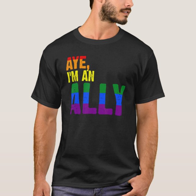 Camiseta Sim, sou Ally Orgulho gay Lgbt 1 (Frente)