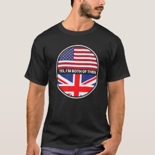 Camiseta Sim, sou ambos bandeira dos Estados Unidos
