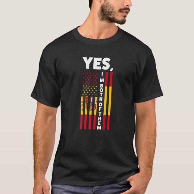 Camiseta Sim, sou ambos Espanha Espanhol (Frente)