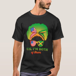 Camiseta Sim, sou ambos jamaicano americano Raízes Jamerica