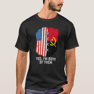 Camiseta Sim, sou ambos meio-americanos, meio angolano H