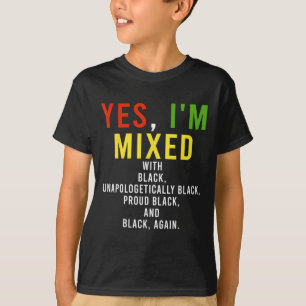 Camiseta Sim, sou misto com preto Orgulhoso Mês da História