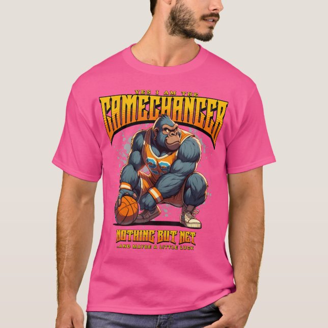 Camiseta Sim, Sou O Goril De Basquete Engraçado Da Cara Gam (Frente)