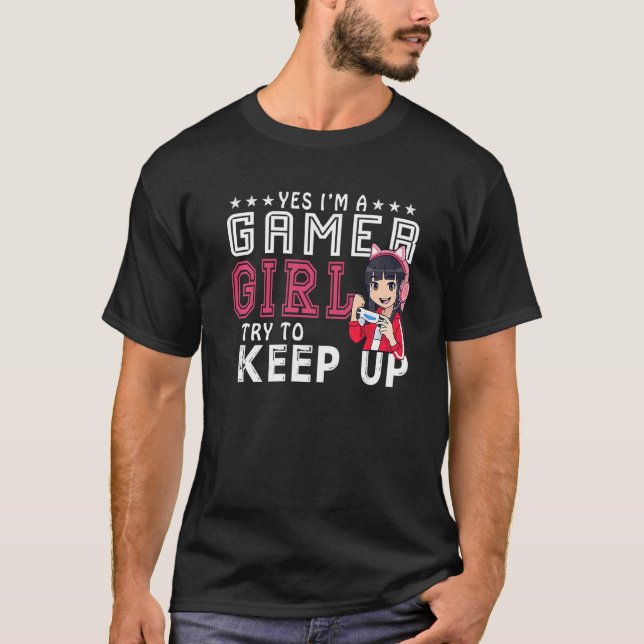 Camiseta Sim, sou uma garota de jogos, garotas adolescentes (Frente)