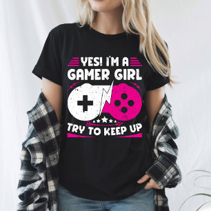 Camiseta Sim, sou uma garota gamer, presente engraçado de j