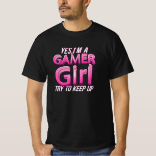 Camiseta Sim, sou uma garota jogadora tentando continuar