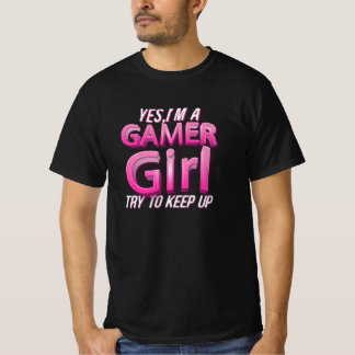 Camiseta Sim, sou uma garota jogadora tentando continuar