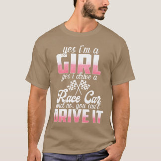 Camiseta Sim Sou Uma Garota Sim Eu Dirijo Um Carro De Corri
