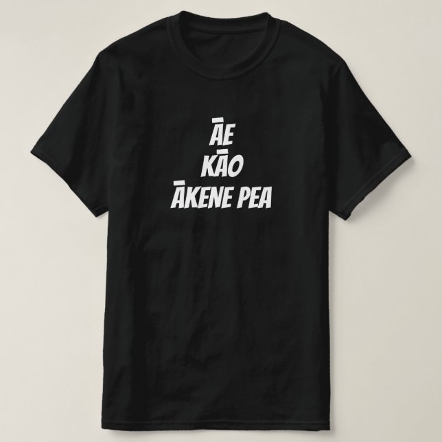 Camiseta sim, talvez em Maori - āe kākene pea (Frente do Design)